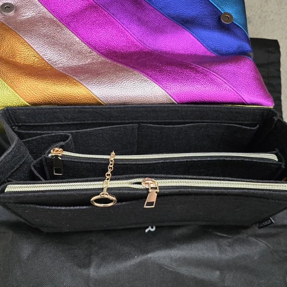 Kurt Geiger XXL Kensington Rainbow Quilted Leather Shoulder Bag